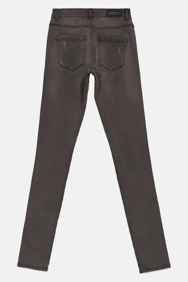 ONLY Women Skinny Fit 32 Inseam Regular Waist Solid Stretchable Jeans, Grey - Image 4