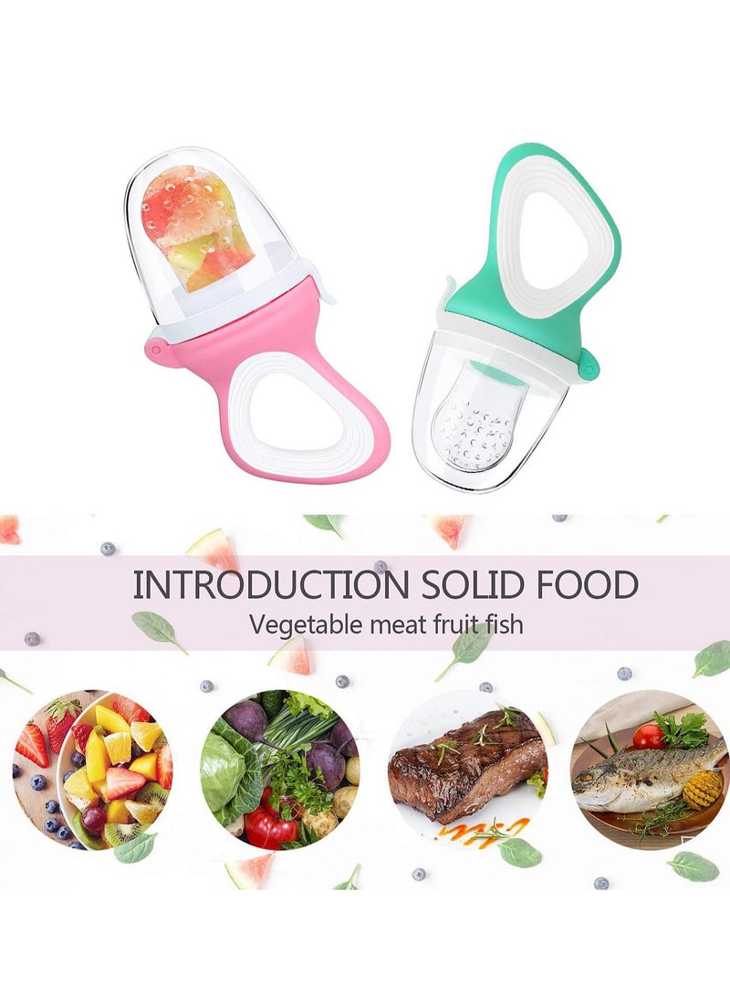 ORiTi 2 PCs Baby Food Fruit Feeder Pacifier with 3 PCs Replacement Silicone Pouches - Image 5