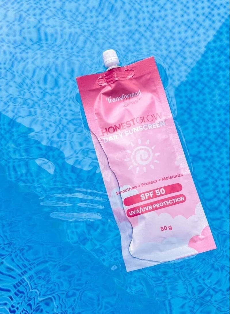 الجلد المتحول واقي الشمس اليومي  هونيست جلو بعامل حماية من الشمس 50، 50 جم - Image 2