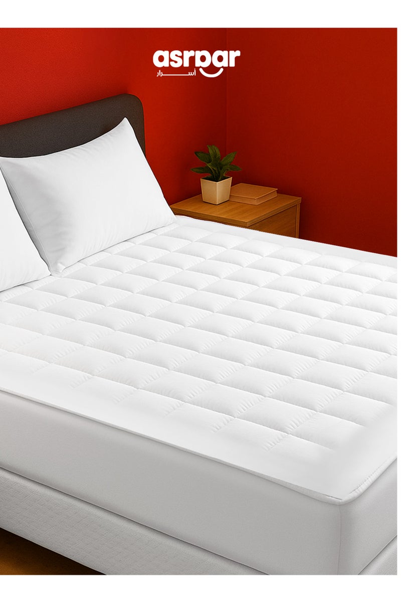 Asraar Luxury Sleep Collection 5-Piece Set – Includes 2 Prime Pillows 75 x 50cm for Comfort, 1 Plush Mattress Topper 100 x 200cm for Superior Support, and 2 Durable Pillow Protectors 75 x 50cm for Long-Lasting Freshness – Premium Quality Bedding Essentials  - Image 3