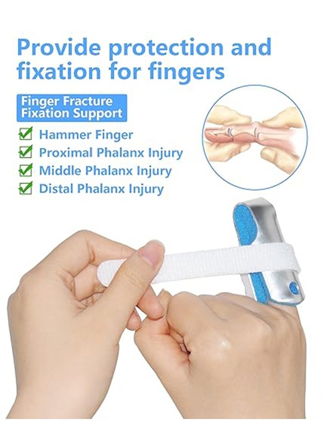 6 قطع من جبائر الأصابع، دعامات تثبيت الأصابع، مثبتات للأصابع المكسورة، تقويم مفاصل الأصابع المصابة بالتهاب المفاصل، أزرق - Image 5