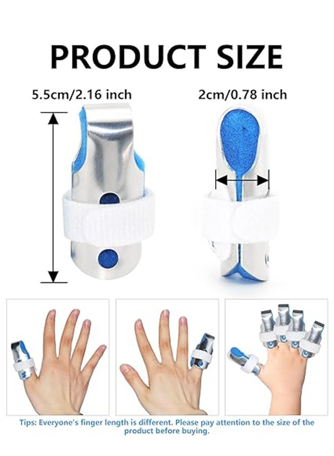 6 قطع من جبائر الأصابع، دعامات تثبيت الأصابع، مثبتات للأصابع المكسورة، تقويم مفاصل الأصابع المصابة بالتهاب المفاصل، أزرق - Image 2
