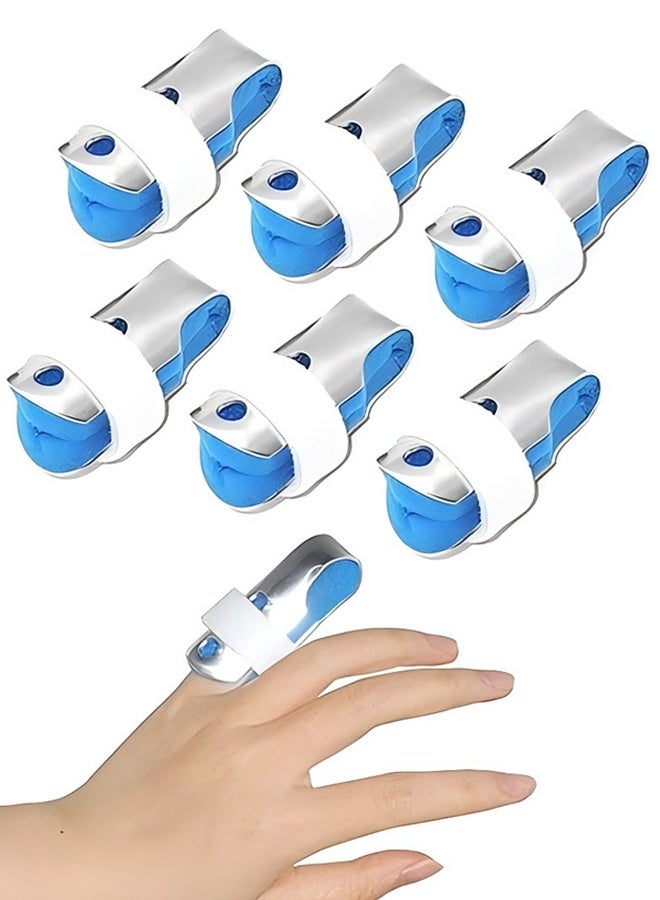 6 قطع من جبائر الأصابع، دعامات تثبيت الأصابع، مثبتات للأصابع المكسورة، تقويم مفاصل الأصابع المصابة بالتهاب المفاصل، أزرق - Image 1