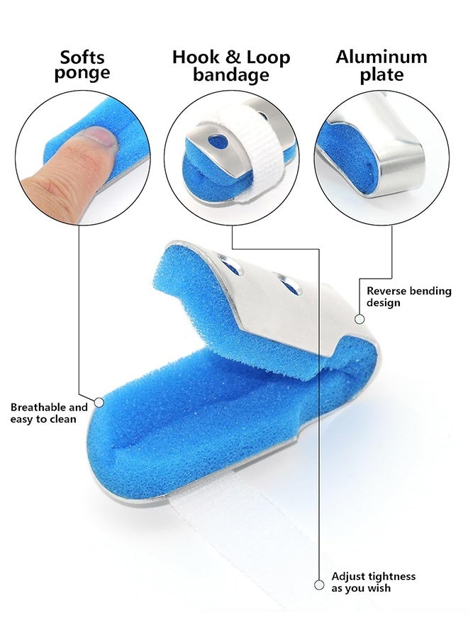6 قطع من جبائر الأصابع، دعامات تثبيت الأصابع، مثبتات للأصابع المكسورة، تقويم مفاصل الأصابع المصابة بالتهاب المفاصل، أزرق - Image 3
