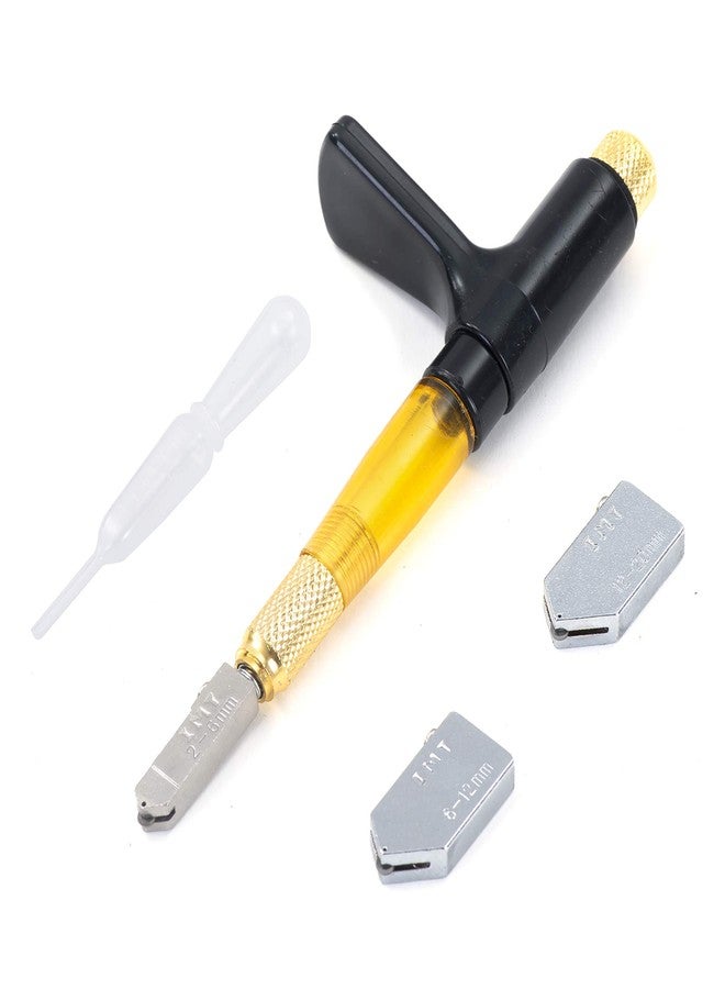 IMT Pistol Grip Oil Feed Glass Cutter Tungsten Carbide, Professional Stained Glass Cutting Tool with 3 Cutting Head 2mm-20mm, Professional Mosaic Art Tool - Image 1
