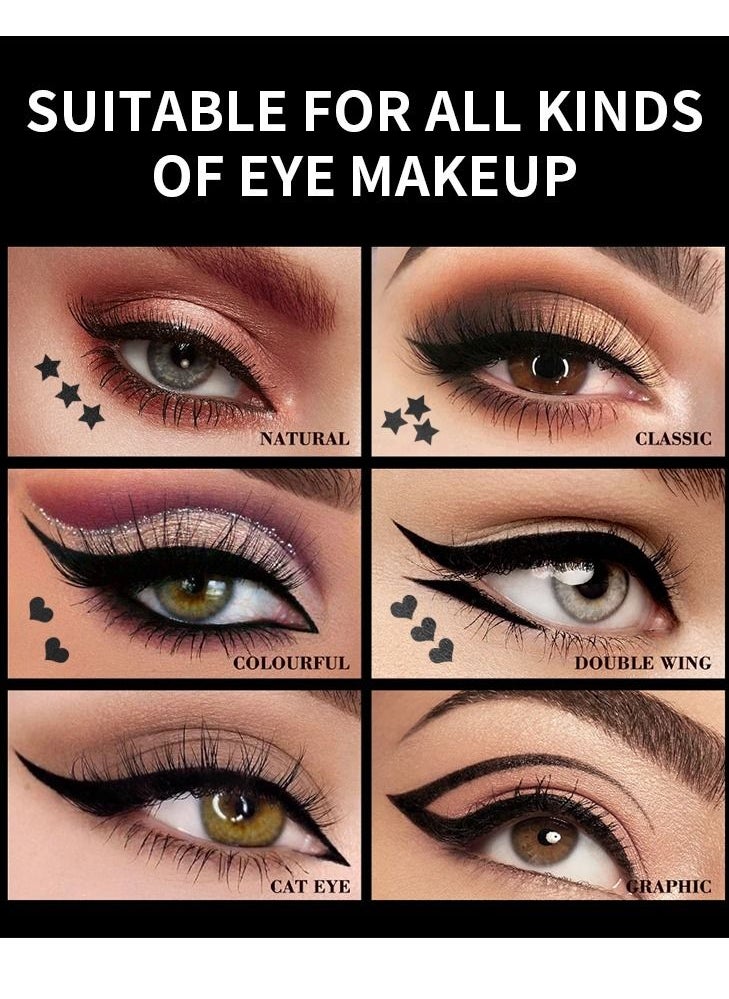 YANQINA - Black Liquid Eyeliner Stamp Heart Stamp Eyeliner Pen Double Side Seal Waterproof Eyeliner Pencil Long Lasting Smudge Proof Tattoo Tools Eye Liner Makeup - Image 1