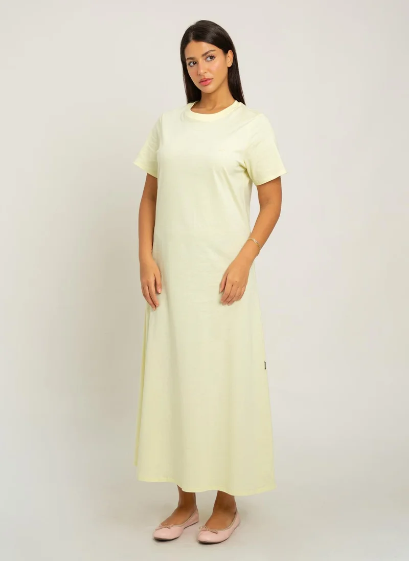 Kaafmeem Lemon Long T-shirt Dress