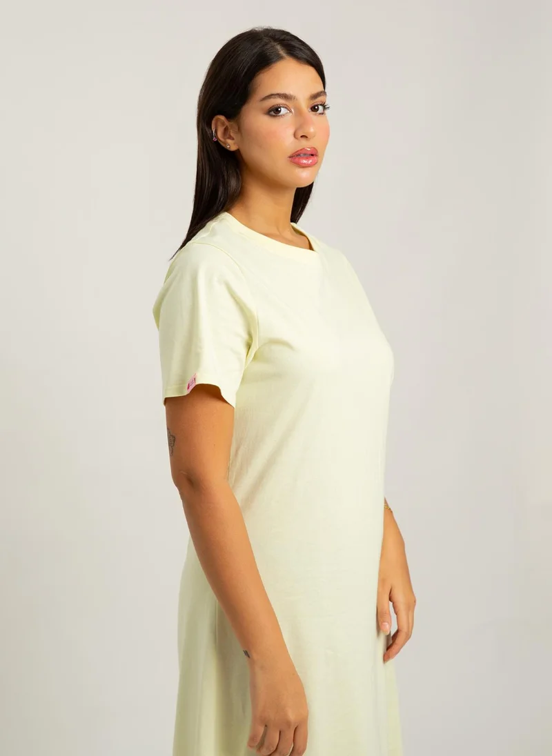 Kaafmeem Lemon Long T-shirt Dress