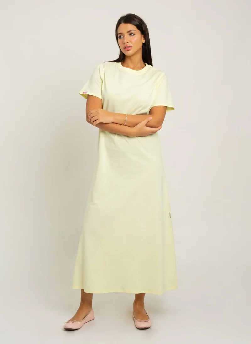 Kaafmeem Lemon Long T-shirt Dress