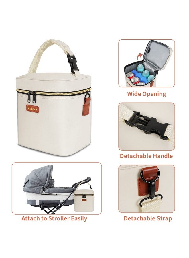 Mancro Breastmilk Cooler Bag with Ice Pack, Fits 6 Insulated Baby Bottles Up to 9 Ounce, Breast Milk Cooler for Nursing Mom (Cream) - Image 5