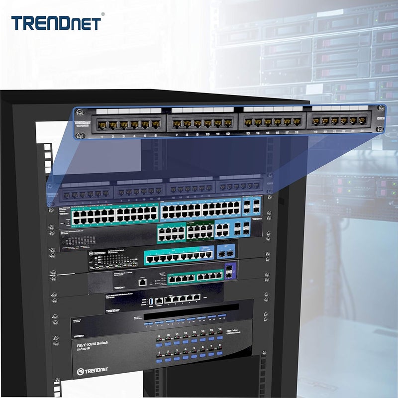 Trendnet لوحة توصيل غير محمية 24 منفذ Cat6، مثبتة على الحائط أو الرف، متوافقة مع كابلات Cat3، 4، 5، 5e، 6، لتطبيقات الإيثرنت، الإيثرنت السريع، والجيجابت، باللون الأسود، TC-P24C6 (عبوة من 1) - Image 4