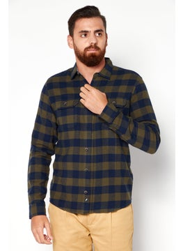 Men Regular Fit Long Sleeves Plaid Casual Shirt, Olive - pzsku/ZE30C95BAAB02604FC02AZ/45/_/1737642262/2447cb33-147d-4bee-bc50-59a13fe28741