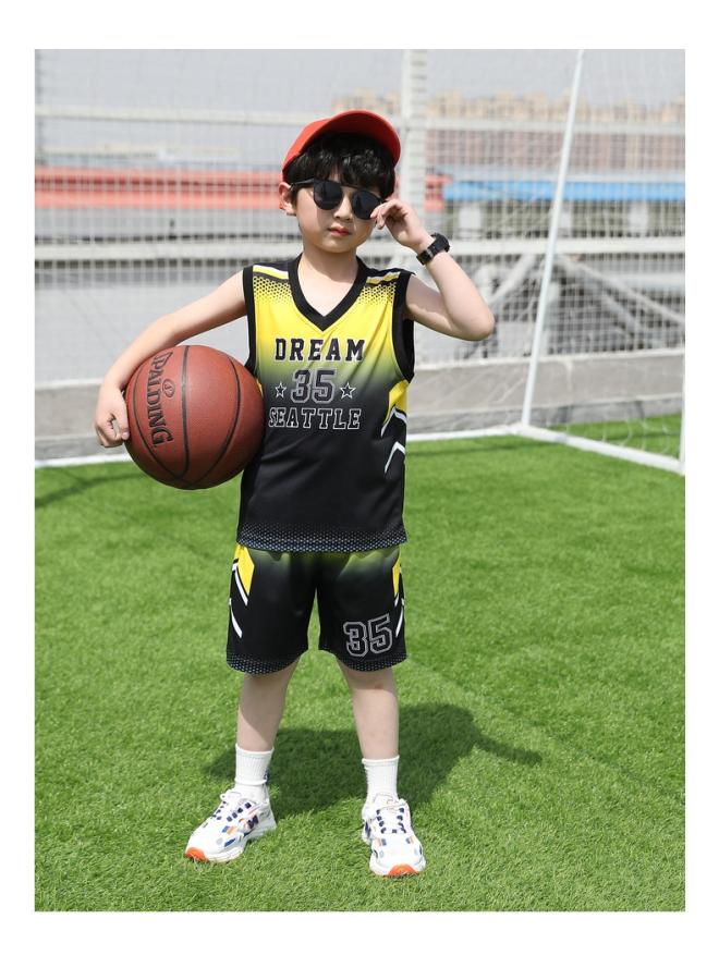 Children's Basketball Clothes Suit Middle And Big Children's Clothing Summer Men's Basketball Clothes Children's Training Sportswear Sweat-absorbent Basketball Jersey Thin