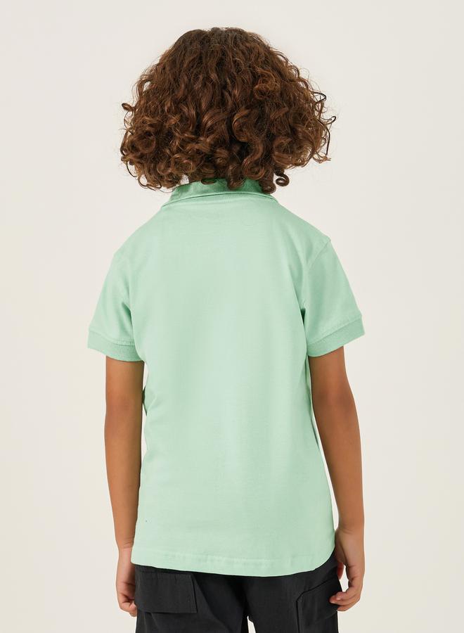 Styli Slogan Print Regular Fit Polo Neck T-Shirt  - Image 4