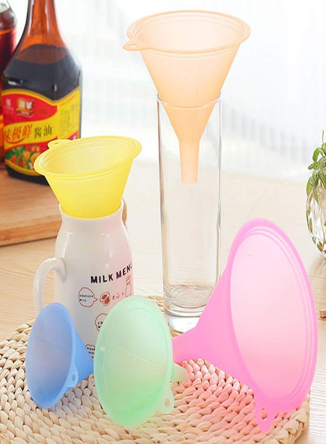 كوببار مجموعة قمع بلاستيكي، قمع متعدد الأغراض، قمع واسع الفم، ألوان قوس قزح، مناسب للمطبخ لمجموعة متنوعة من الزجاجات والعلب (5 قطع، أحجام مختلفة) - Image 5