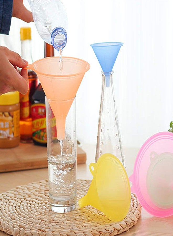 كوببار مجموعة قمع بلاستيكي، قمع متعدد الأغراض، قمع واسع الفم، ألوان قوس قزح، مناسب للمطبخ لمجموعة متنوعة من الزجاجات والعلب (5 قطع، أحجام مختلفة) - Image 4