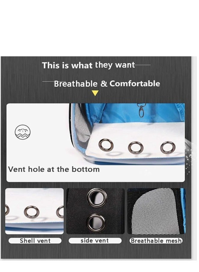 Breathable Portable Pet Carrier Bag Outdoor Travel Puppy Cat Bag Transparent Space Pet Backpack Multicolour - Image 4