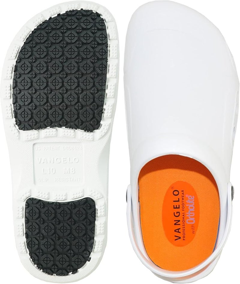 VANGELO Professional Slip Resistant Clog Men Work Shoe Nurse Shoe Chef Shoe Black White Lime Multi Colors -Order One Size Up - Image 4