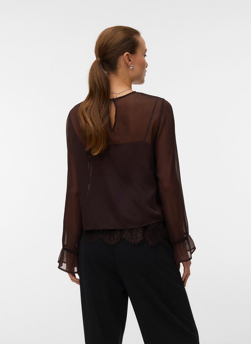 VERO MODA VMLALIE Long Sleeve Lace Top Woven - Image 3