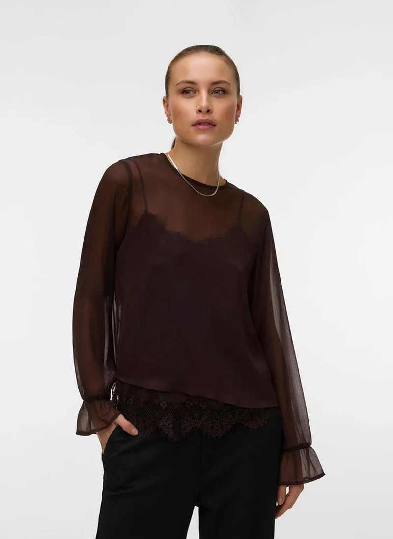 Vero Moda VMLALIE Long Sleeve Lace Top Woven
