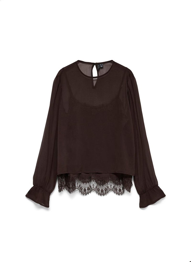 VERO MODA VMLALIE Long Sleeve Lace Top Woven - Image 5