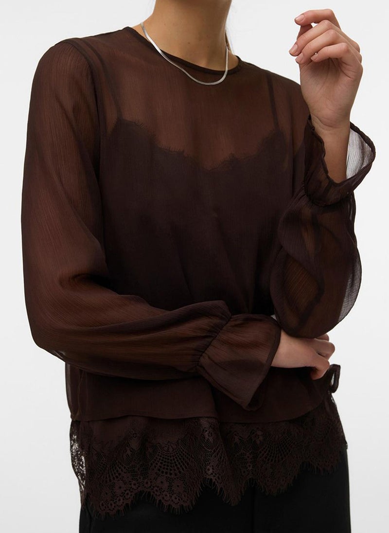 VERO MODA VMLALIE Long Sleeve Lace Top Woven - Image 4