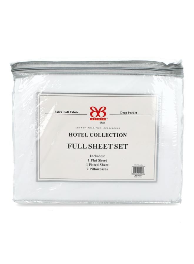 Bibb Home Hotel Collection Extra Soft Fabric Deep Pocket Full Size Sheet Set White Hotel Full - Image 1