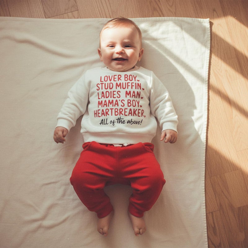 Fernvia Toddler Baby Boy Valentines Day Outfit Letter Print Long Sleeve Crewneck Sweatshirt + Joggers Pants Sets (A Lover Boy White, 12-18 Months) - Image 2