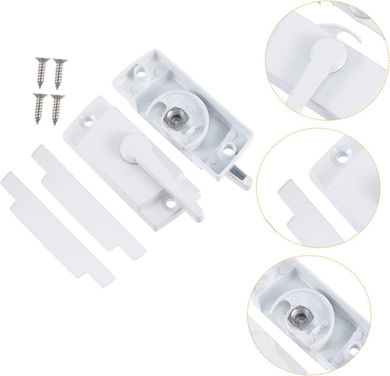 Jojofuny 4 Sets White Sliding Window Security Lock Zinc Alloy Theft Latch Easy Installation for Home Safety - Image 5