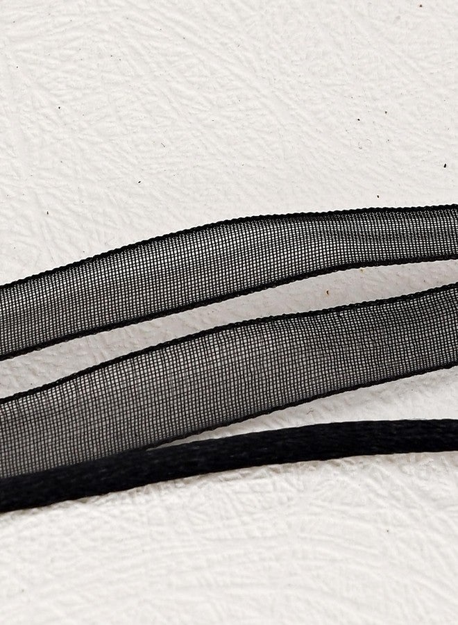 ايرافيدا قلادة شوكر أنيقة ومتعددة الاستخدامات من AeraVida، مصنوعة من شريط حريري أسود مزدوج مع مشبك من الفضة الإسترليني عيار 925 - Image 3