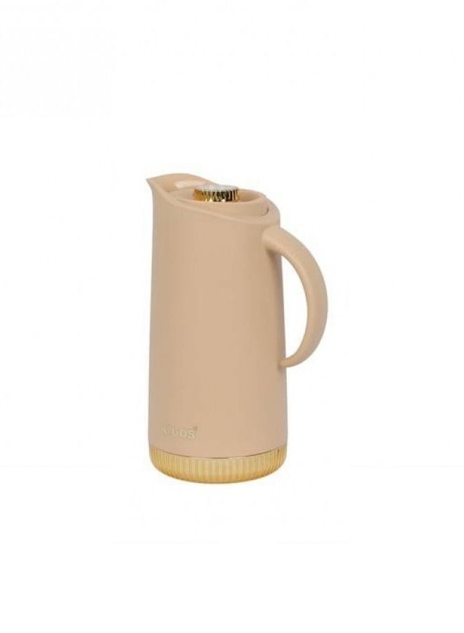 Croos Thermos With Automatic Closer And Golden Base
