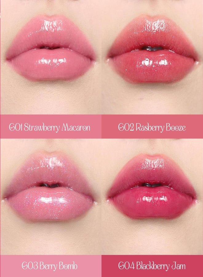 Flower Knows لمعان الشفاه اللامع من فلاور نوز بالفراولة البنفسجية روكوكو، زيت شفاه مرطب لامع، مكياج لزيادة حجم الشفاه للبنات والنساء، نباتي وخالي من القسوة، 0.12 أونصة سائلة، 1 قطعة (G01 ماكرون الفراولة) - Image 5