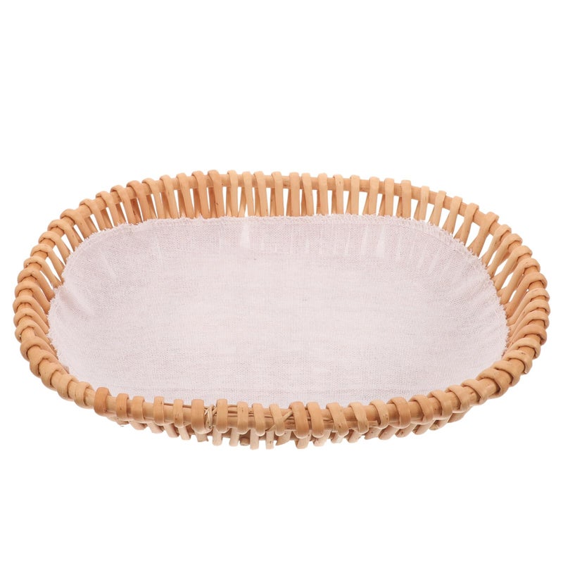Woven Rattan Oval Bread Basket Small Size Multi Function Kitchen Storage - Image 2