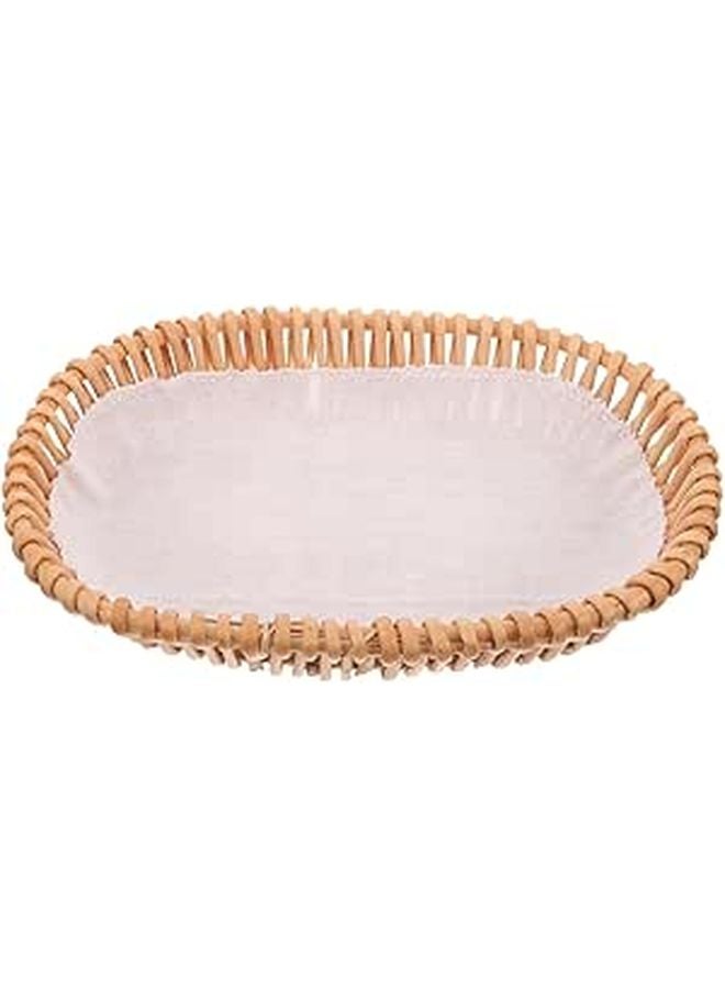 Woven Rattan Oval Bread Basket Small Size Multi Function Kitchen Storage - Image 1