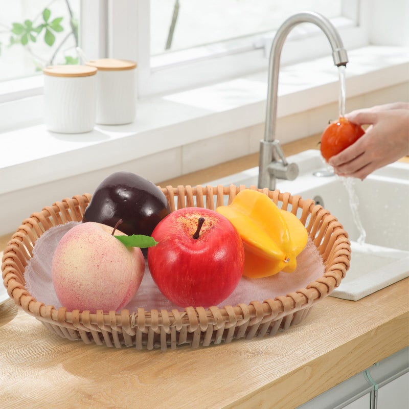 Woven Rattan Oval Bread Basket Small Size Multi Function Kitchen Storage - Image 5
