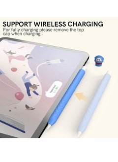Y&D Protective Case for Apple Pencil 2nd Generation, Cute Soft Silicone Cartoons Cover Sleeve Accessories Compatible Generation (Blue)  - Image 3