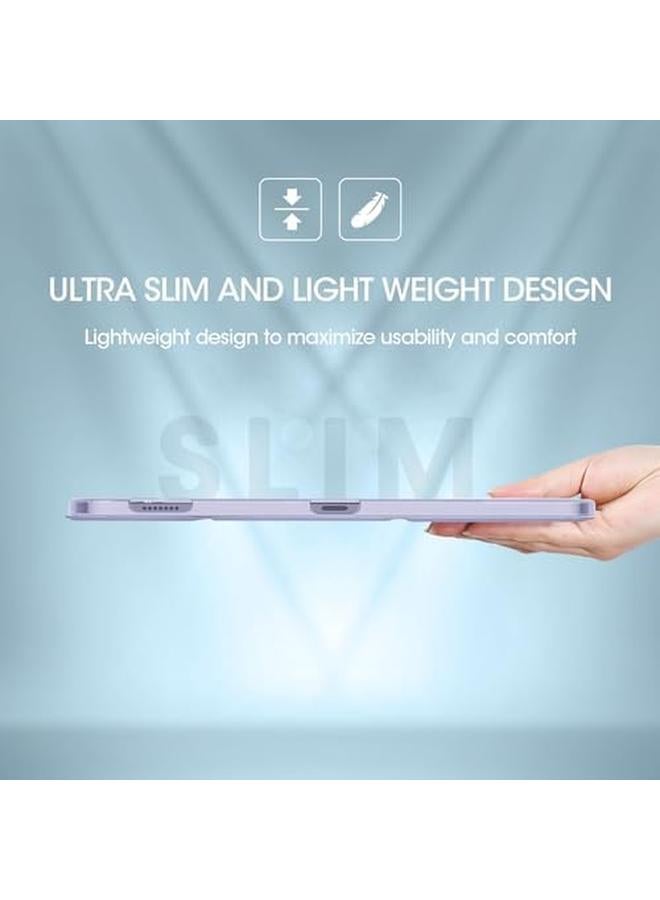 Procases Smart Case For Galaxy Tab S9 Fe 5G 10.9 Inch Sm X510 X516 Slim Stand Tri Fold Hard Shell Protective Tablet Cover Translucent Back Case Support S Pen Charging Auto Wake Sleep Lavender - Image 3