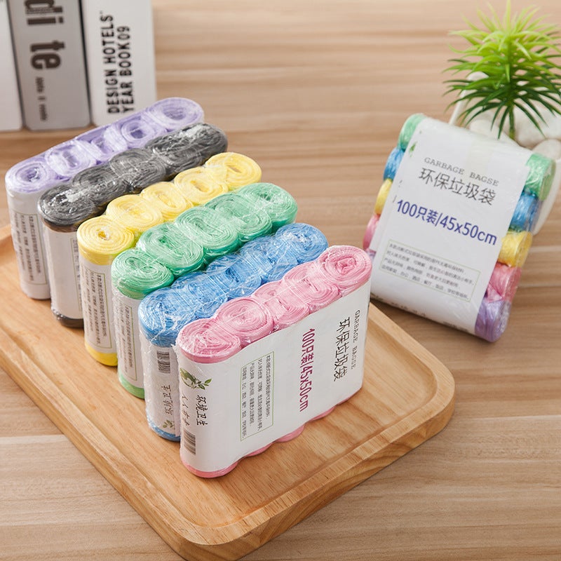 Kitchen Garbage Bag Colorful Disposable Household Plastic Bag Bathroom Trash Can Large Thickened Value - Image 5