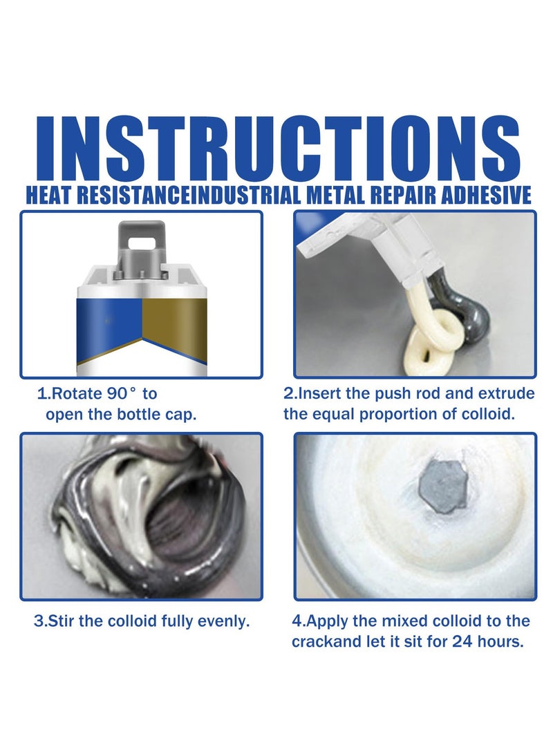 Metal Glue Heavy Duty Metal Adhesive Metal Repair Magic AB Glue Super Glue for Metal Cold Weld Metal Repair Repairing and Bonding Metals Ceramics Glass Various Plastics Boats Cars 100g - Image 4