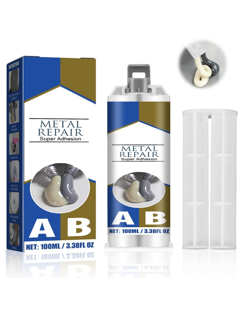Metal Glue Heavy Duty Metal Adhesive Metal Repair Magic AB Glue Super Glue for Metal Cold Weld Metal Repair Repairing and Bonding Metals Ceramics Glass Various Plastics Boats Cars 100g - Image 1