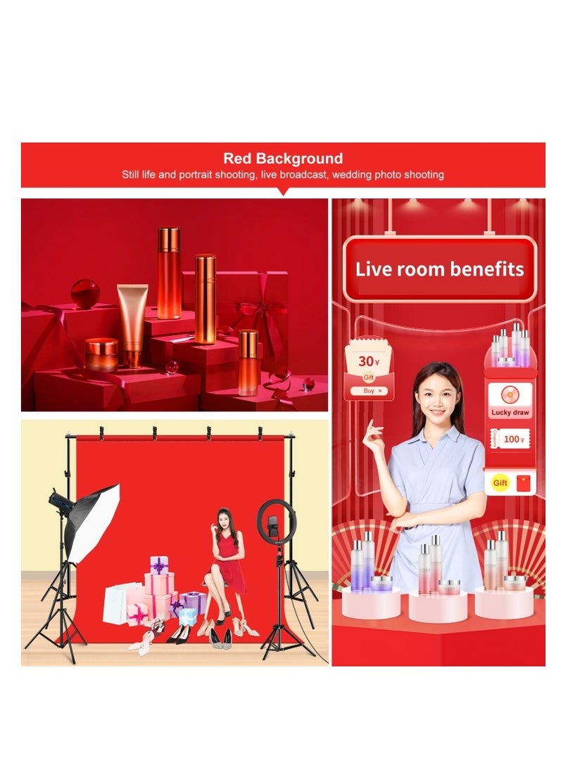 PULUZ PULUZ 2m x 2m Photography Background Thickness Photo Studio Background Cloth Backdrop(Red)  - Image 3