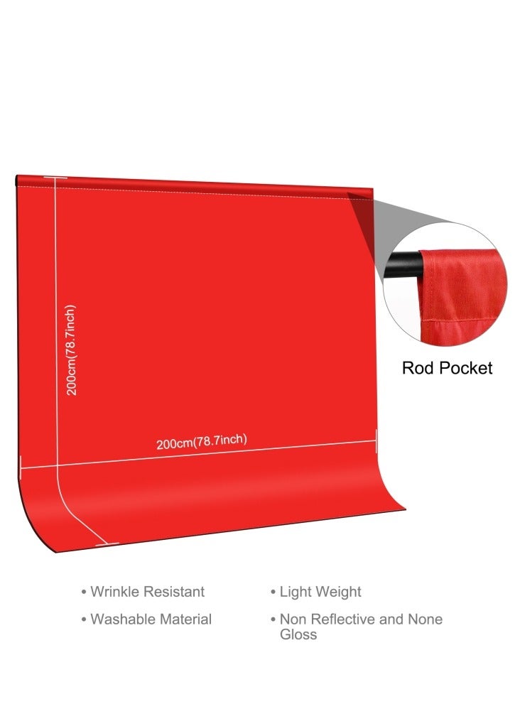 PULUZ PULUZ 2m x 2m Photography Background Thickness Photo Studio Background Cloth Backdrop(Red)  - Image 2
