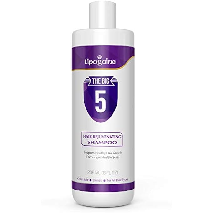 Lipogaine HAIR STIMULATING ALL NATURAL SHAMPOO FOR HAIR THINNING & BREAKAGE (PURPLE) (16OZ) - Image 1