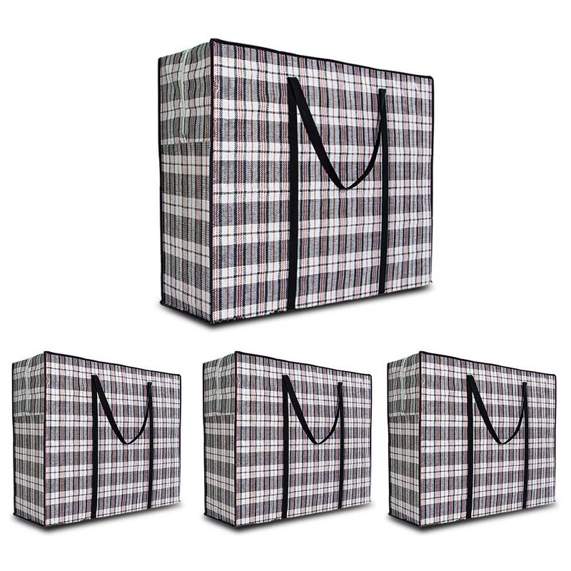 Heavy Duty Large Moving Bags 90L Big Organizer Storage Bags With Durable Zipper Water Resistant Totes Carrying Bag Camping Bag for Clothes Bedding Comforter Pillow MovingSet of 4