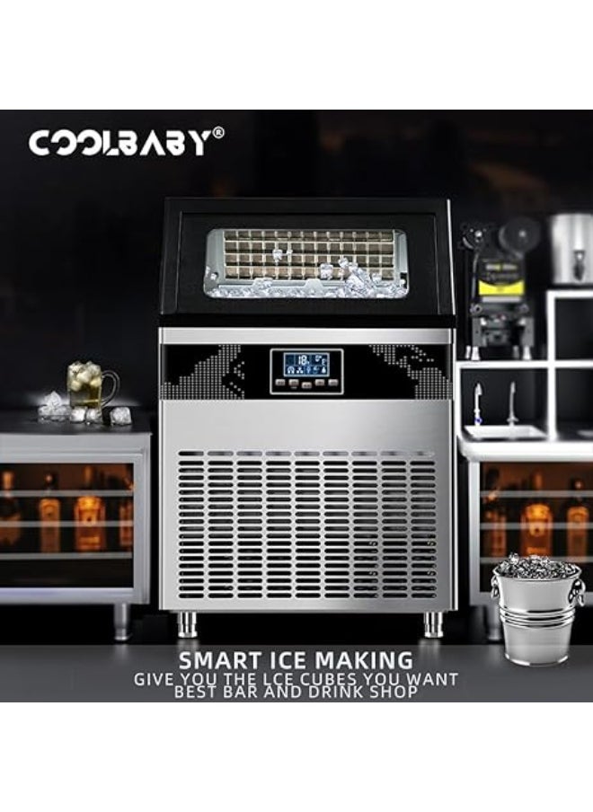 Cool Baby Commercial Milk Tea Shop Hotel New Large Ice Machine 120KG Fully Automatic Small Cube Ice Making Machine  - Image 4