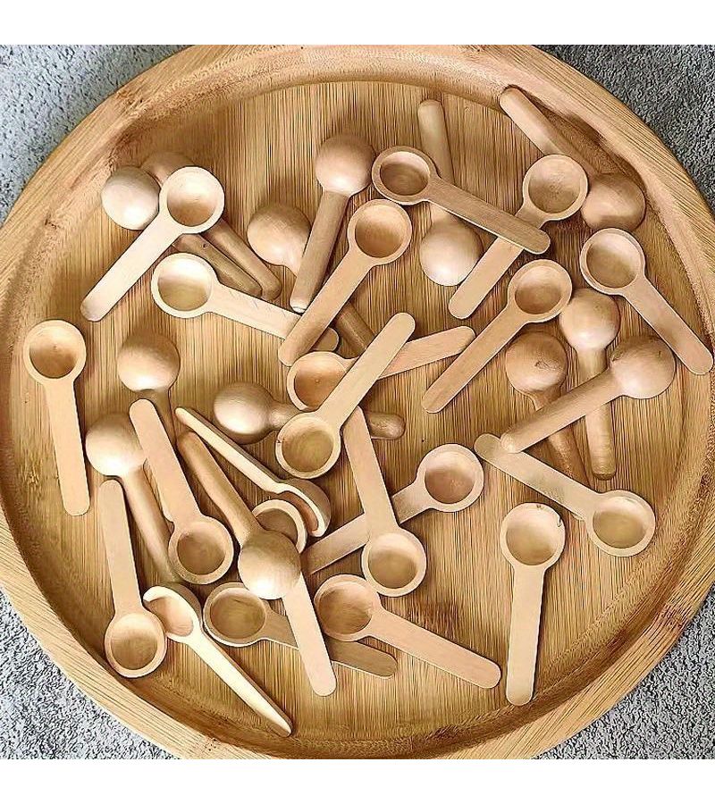 12Pcs 6.8Cm Mini Wooden Measuring Spoons For Kitchen Coffee Seasoning Honey Set - Image 1