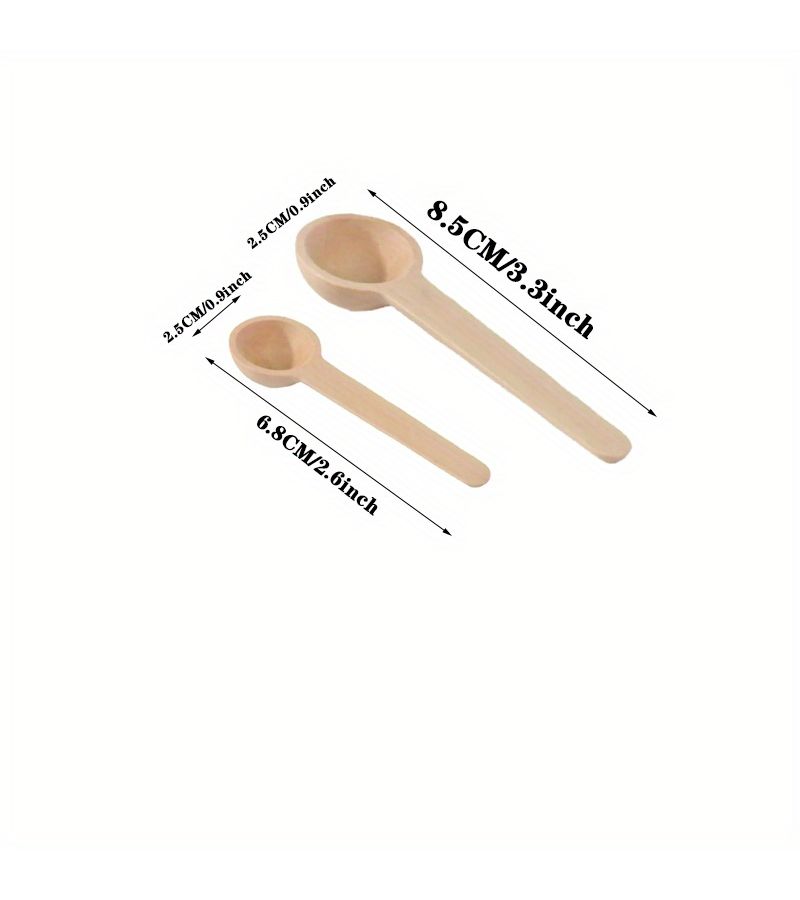 12Pcs 6.8Cm Mini Wooden Measuring Spoons For Kitchen Coffee Seasoning Honey Set - Image 3