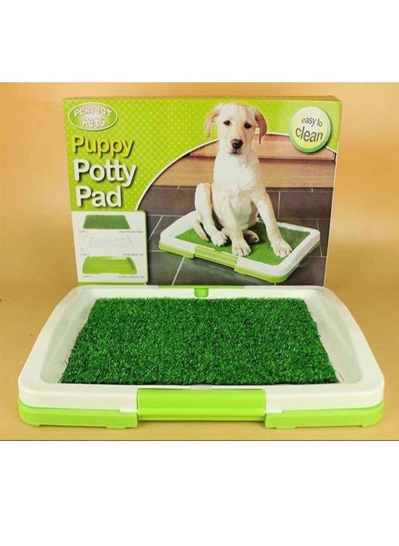 Generic - Dog Litter Box Pad Potty Training Synthetic Grass Mesh Tray 3 Layer Pet Toilet for Dogs Indoor Outdoor Use - Image 1