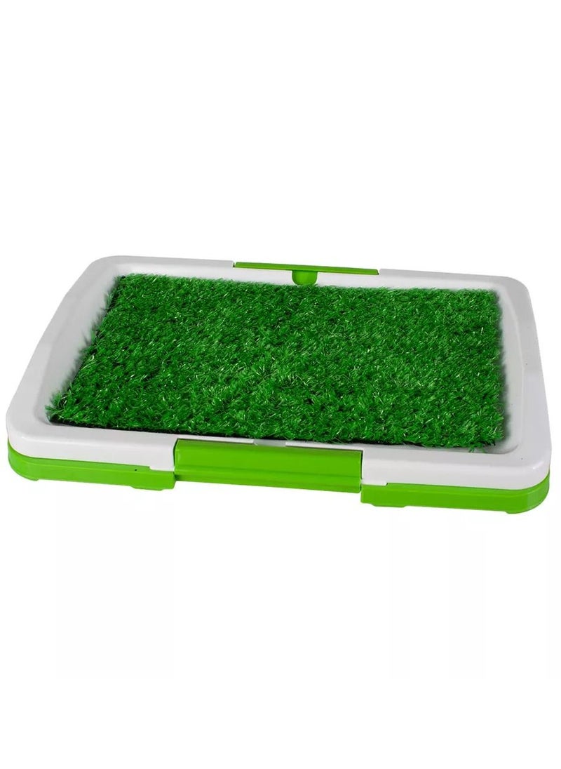 Generic - Dog Litter Box Pad Potty Training Synthetic Grass Mesh Tray 3 Layer Pet Toilet for Dogs Indoor Outdoor Use - Image 1