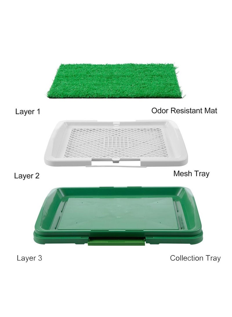 Generic - Dog Litter Box Pad Potty Training Synthetic Grass Mesh Tray 3 Layer Pet Toilet for Dogs Indoor Outdoor Use - Image 1